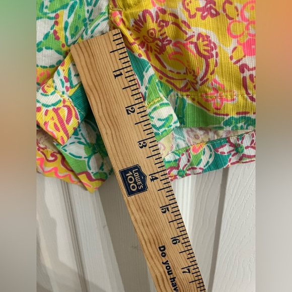 Lilly Pulitzer The Walsh Shorts SZ 000 Pop Goes the Leamur Paisley Green Yellow - Picture 10 of 12